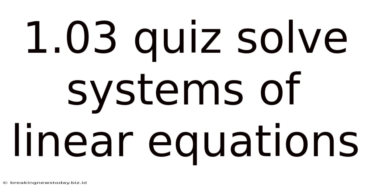 1.03 Quiz Solve Systems Of Linear Equations