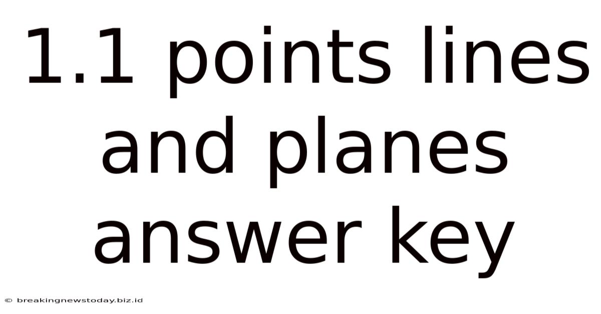 1.1 Points Lines And Planes Answer Key