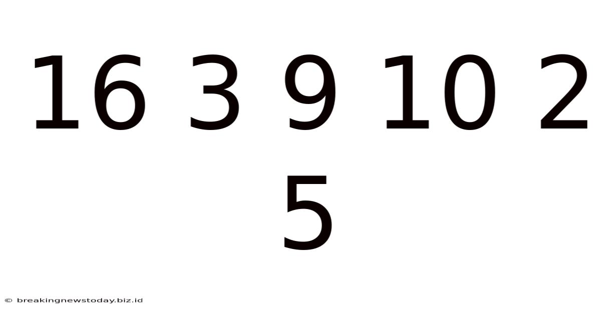 16 3 9 10 2 5