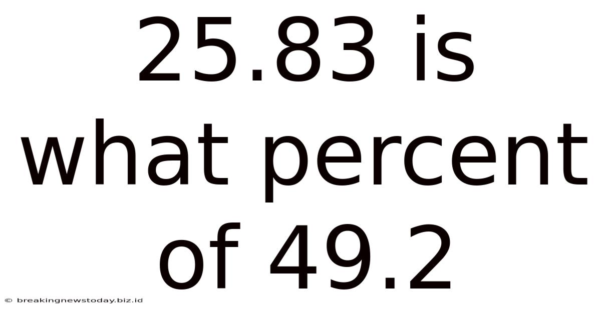 25.83 Is What Percent Of 49.2