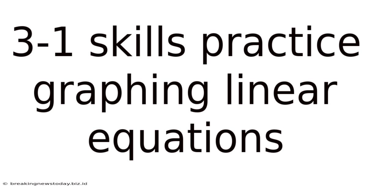3-1 Skills Practice Graphing Linear Equations
