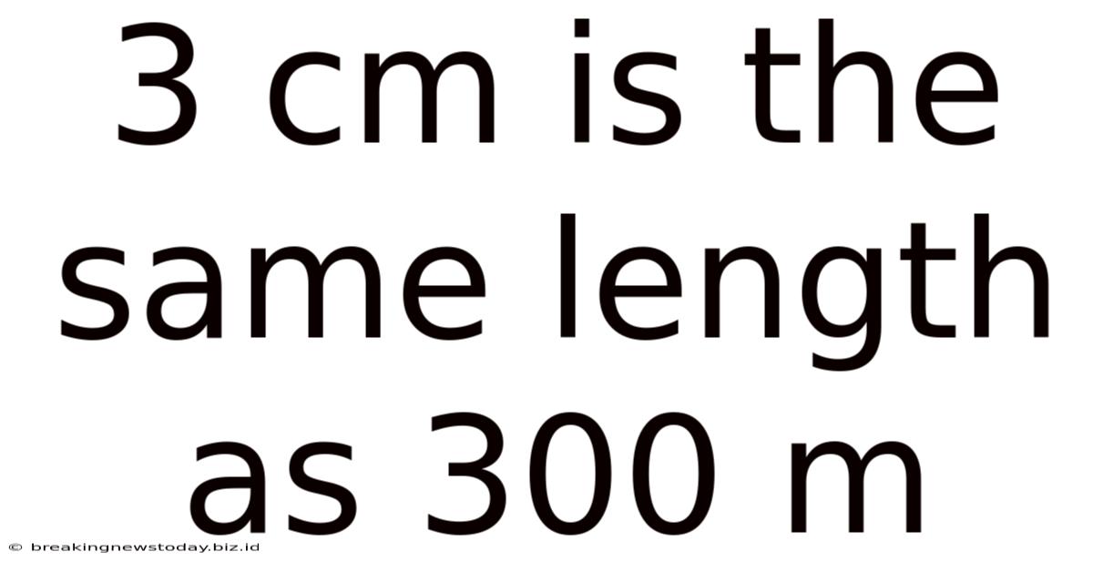 3 Cm Is The Same Length As 300 M