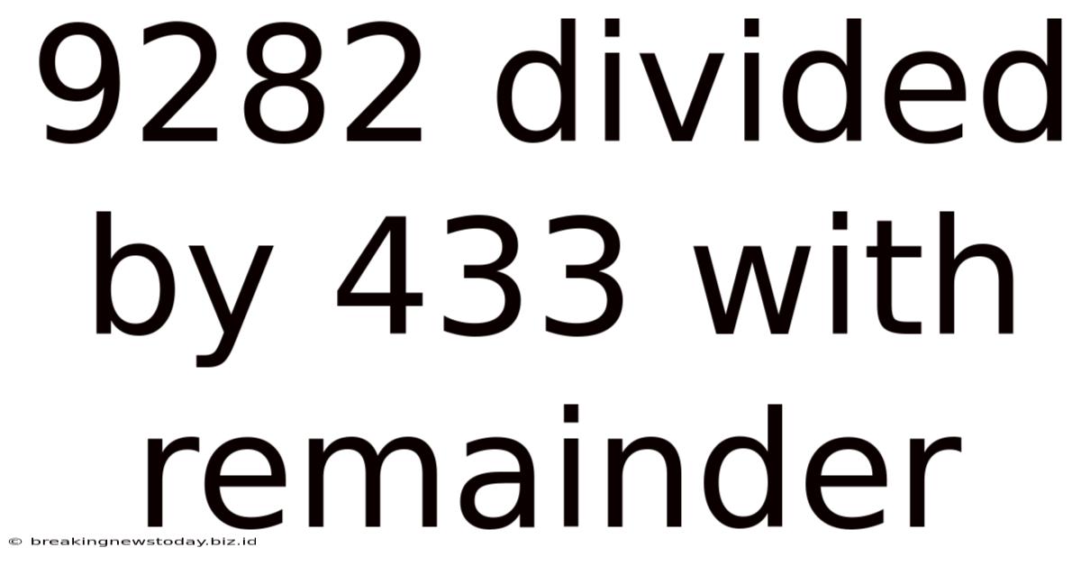 9282 Divided By 433 With Remainder
