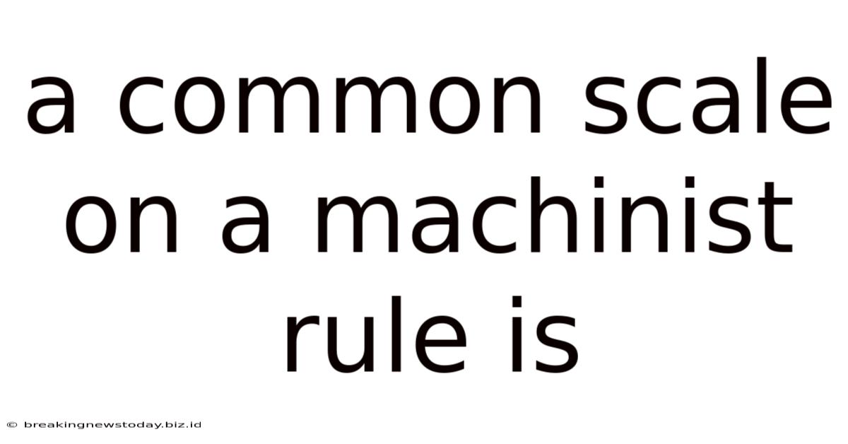A Common Scale On A Machinist Rule Is