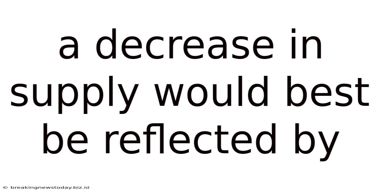 A Decrease In Supply Would Best Be Reflected By