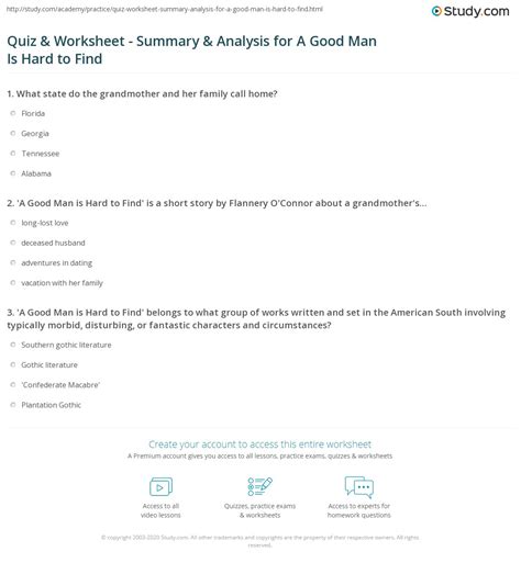 A Good Man Is Hard To Find Quizlet