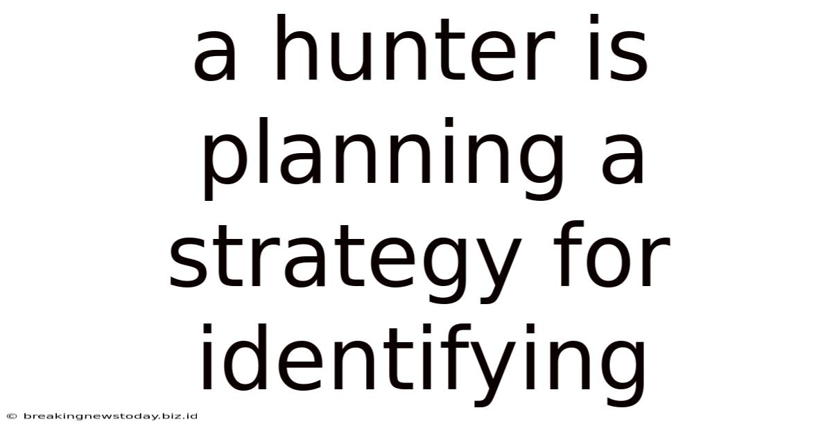 A Hunter Is Planning A Strategy For Identifying