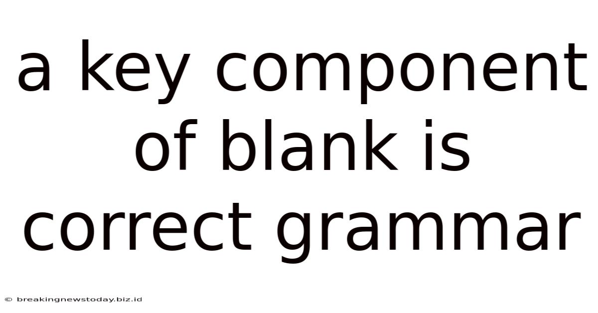 A Key Component Of Blank Is Correct Grammar