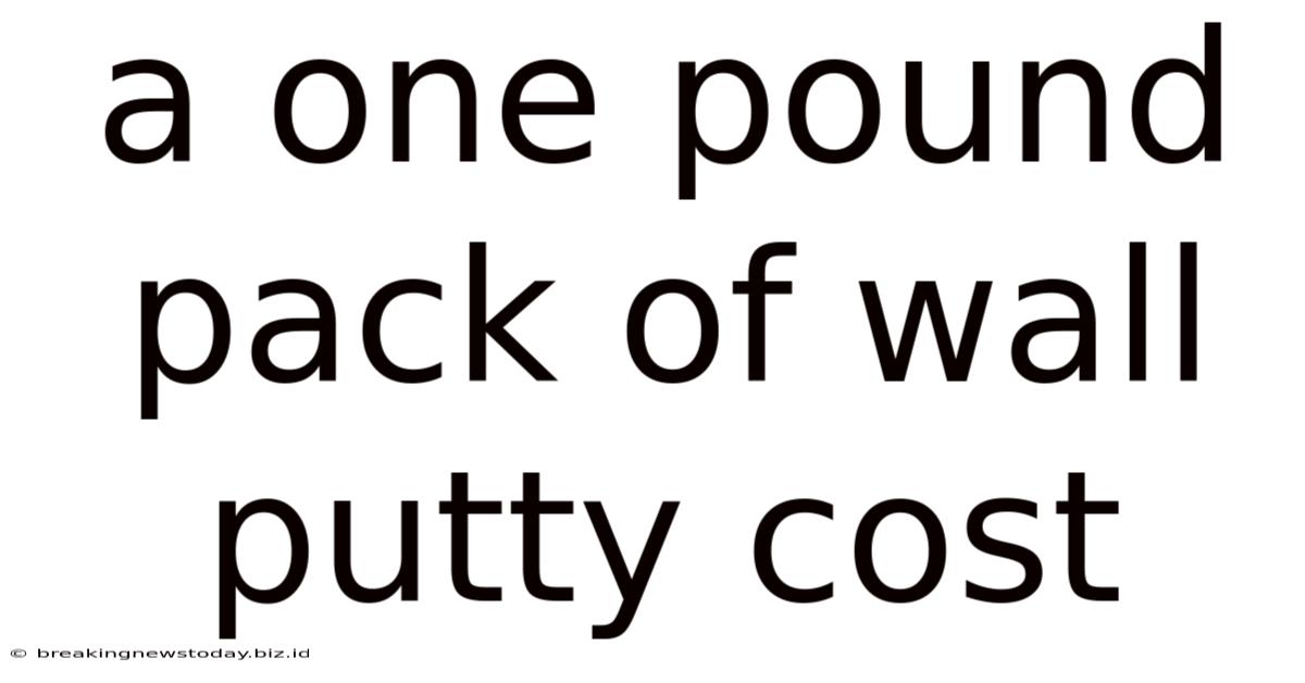 A One Pound Pack Of Wall Putty Cost