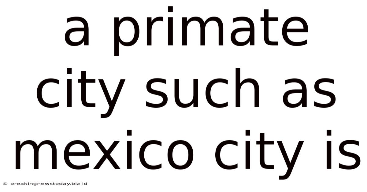 A Primate City Such As Mexico City Is
