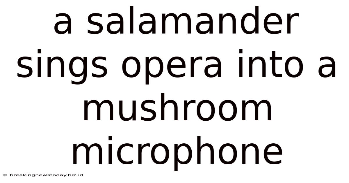 A Salamander Sings Opera Into A Mushroom Microphone