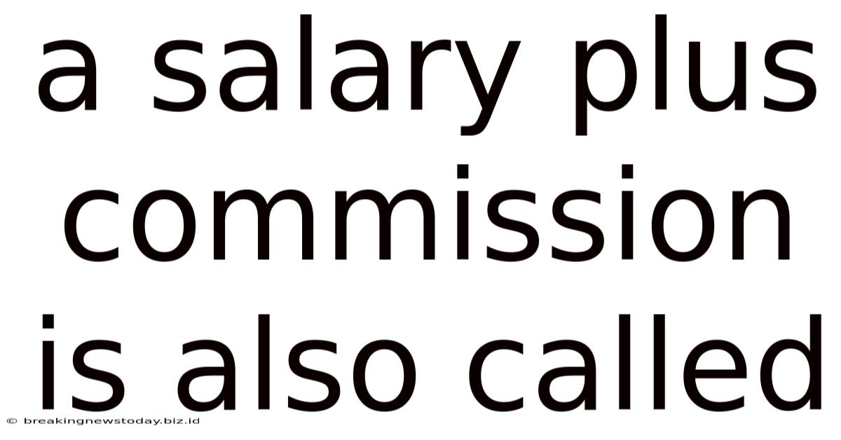 A Salary Plus Commission Is Also Called