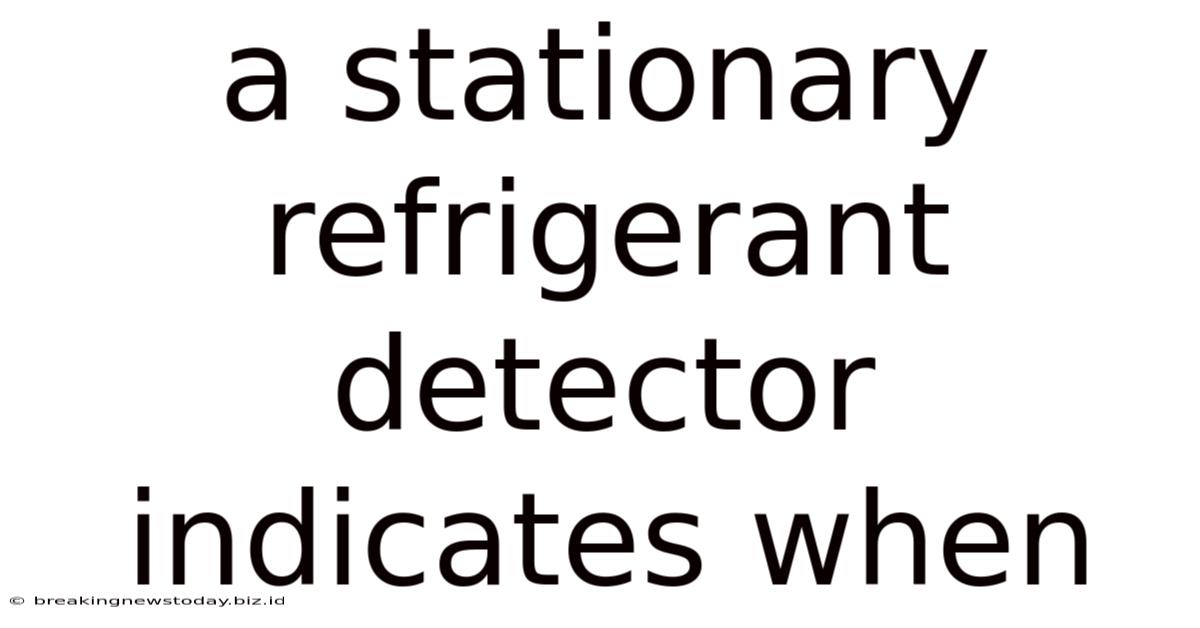 A Stationary Refrigerant Detector Indicates When