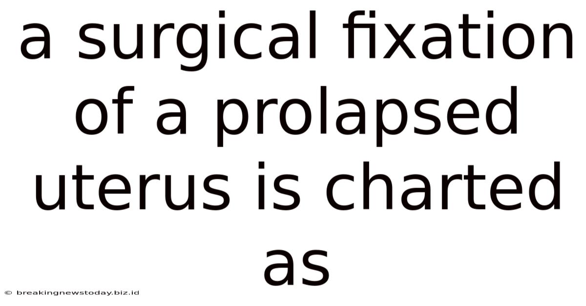 A Surgical Fixation Of A Prolapsed Uterus Is Charted As