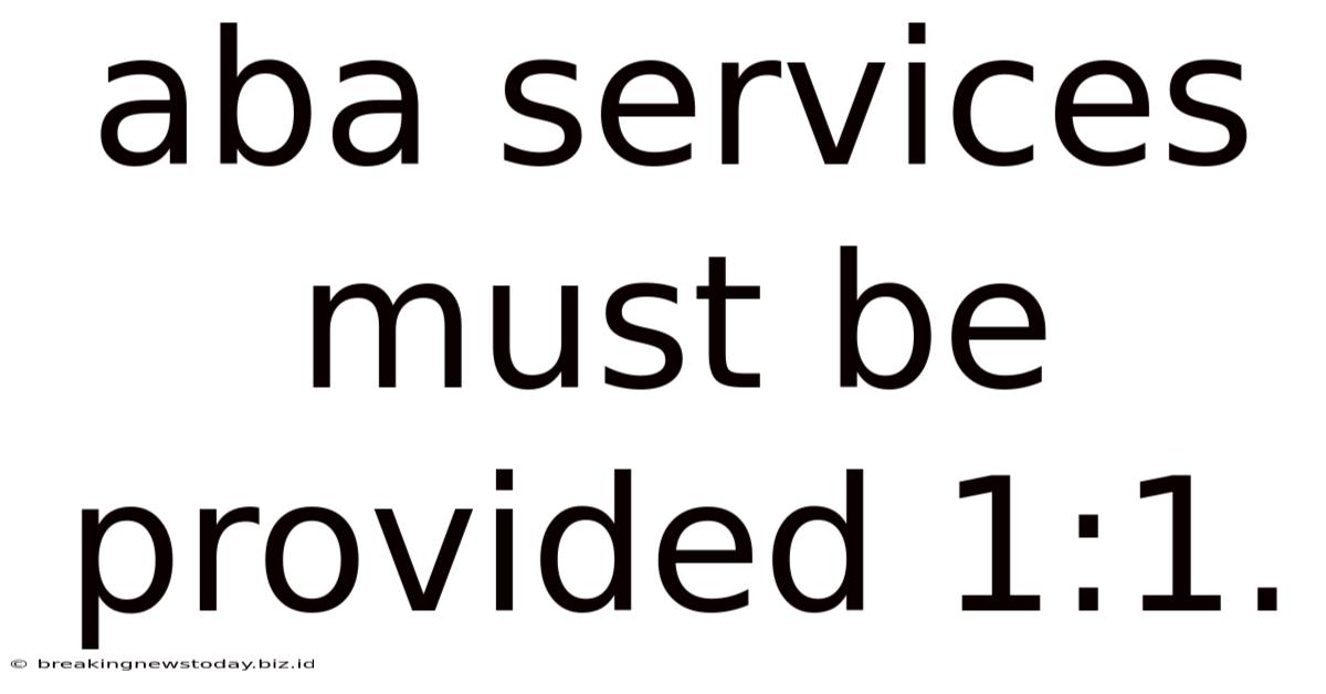 Aba Services Must Be Provided 1:1.