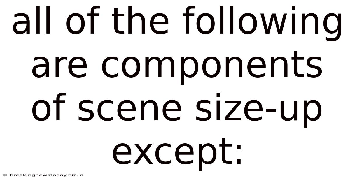 All Of The Following Are Components Of Scene Size-up Except: