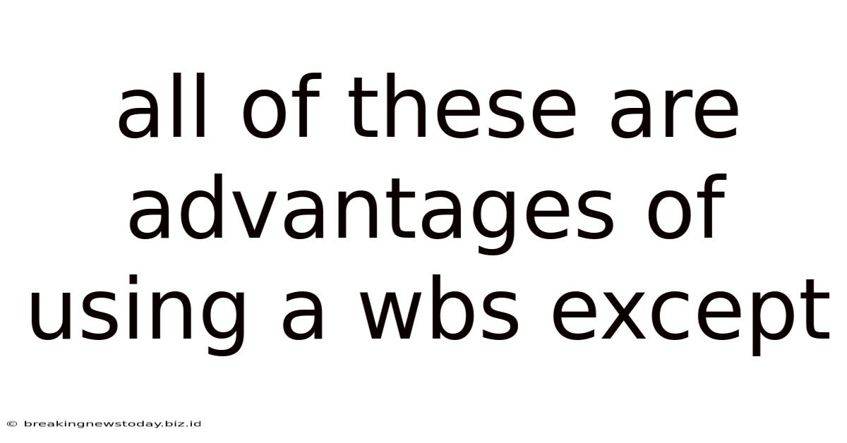 All Of These Are Advantages Of Using A Wbs Except