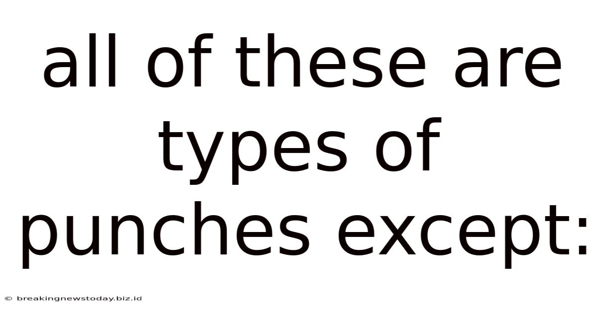 All Of These Are Types Of Punches Except: