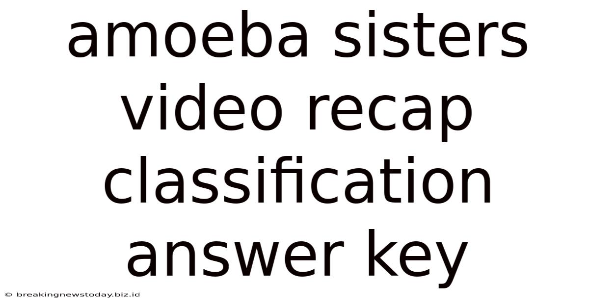 Amoeba Sisters Video Recap Classification Answer Key