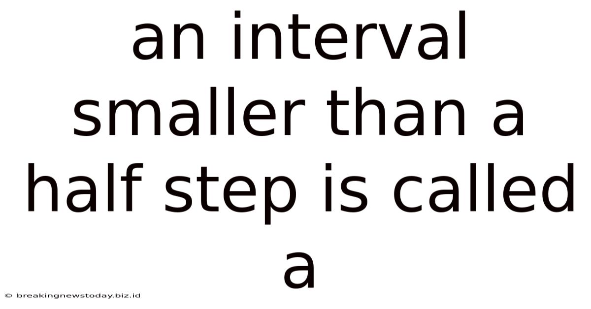 An Interval Smaller Than A Half Step Is Called A