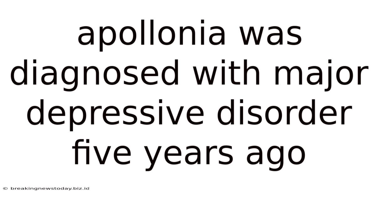 Apollonia Was Diagnosed With Major Depressive Disorder Five Years Ago