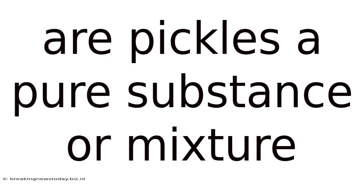 Are Pickles A Pure Substance Or Mixture