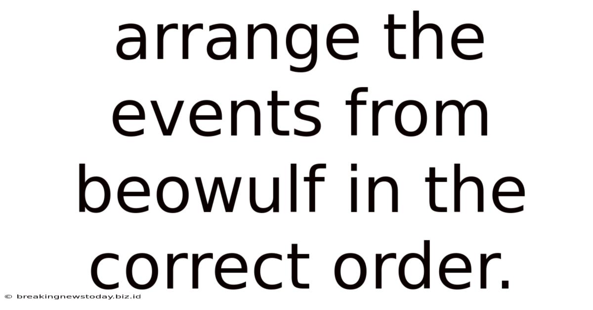 Arrange The Events From Beowulf In The Correct Order.