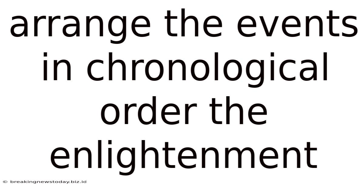 Arrange The Events In Chronological Order The Enlightenment