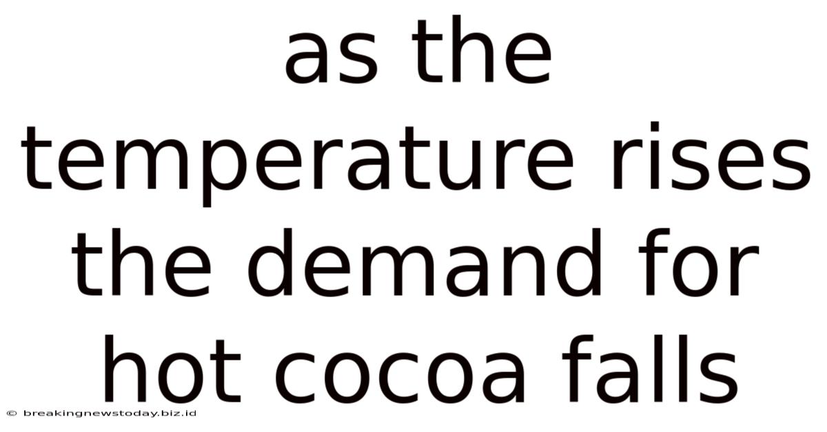 As The Temperature Rises The Demand For Hot Cocoa Falls