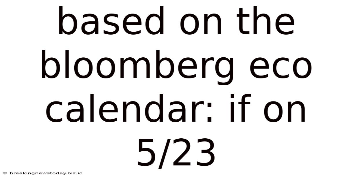 Based On The Bloomberg Eco Calendar: If On 5/23