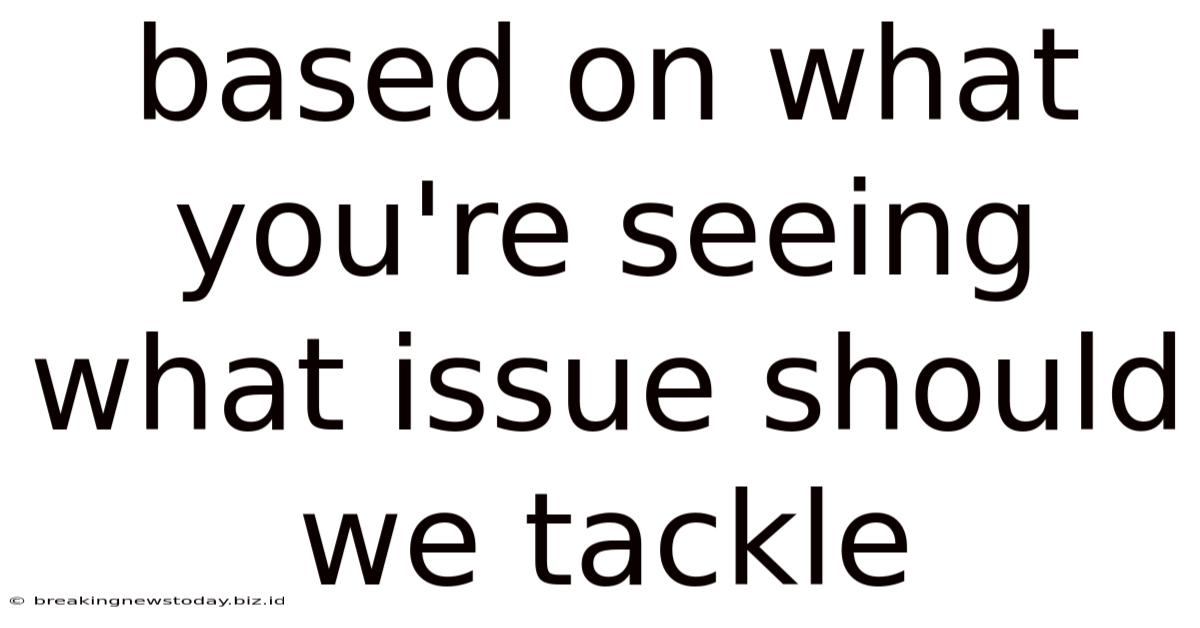 Based On What You're Seeing What Issue Should We Tackle