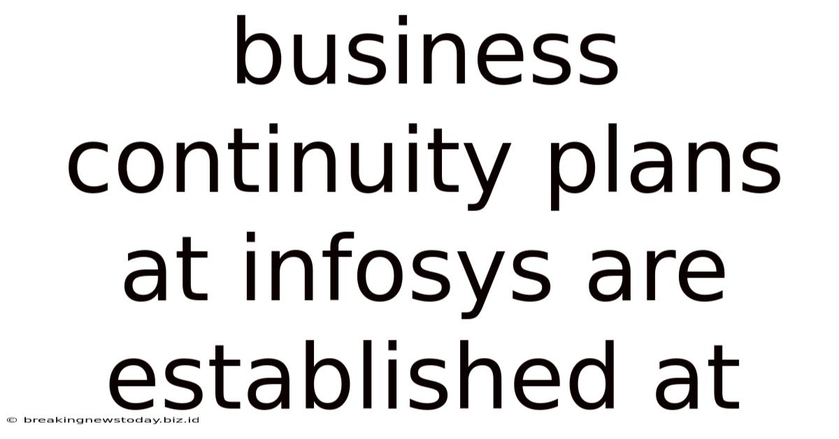 Business Continuity Plans At Infosys Are Established At