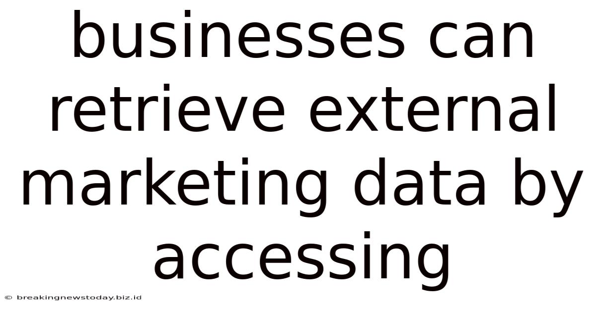 Businesses Can Retrieve External Marketing Data By Accessing