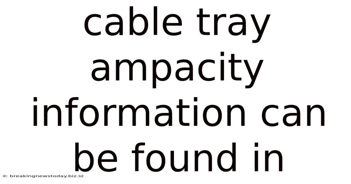 Cable Tray Ampacity Information Can Be Found In
