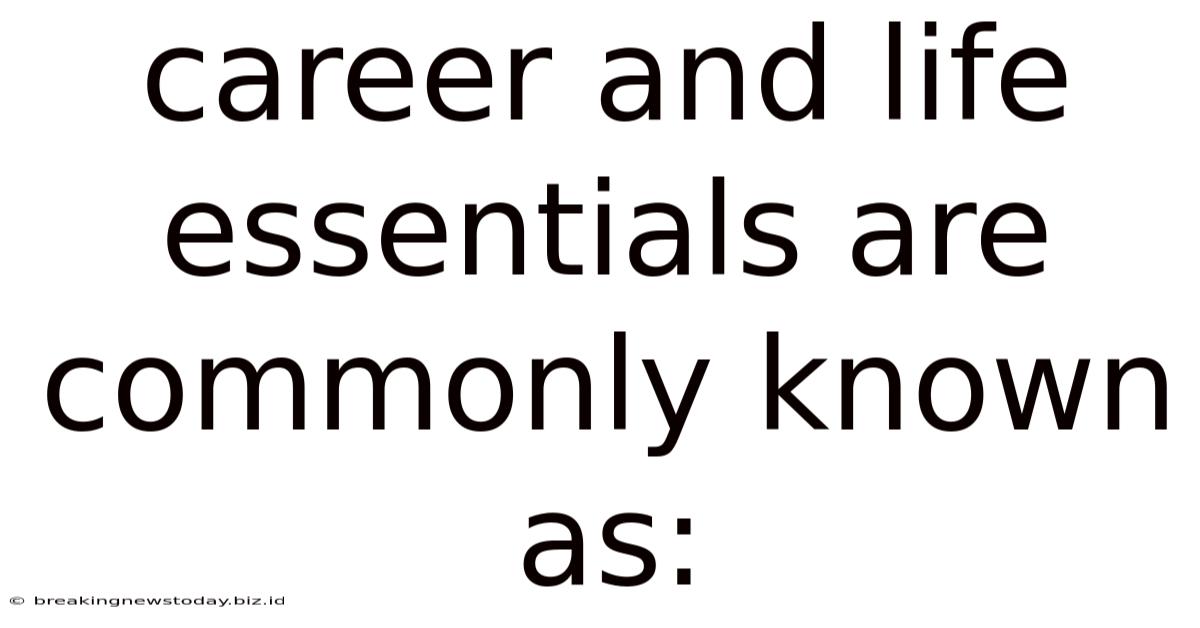 Career And Life Essentials Are Commonly Known As: