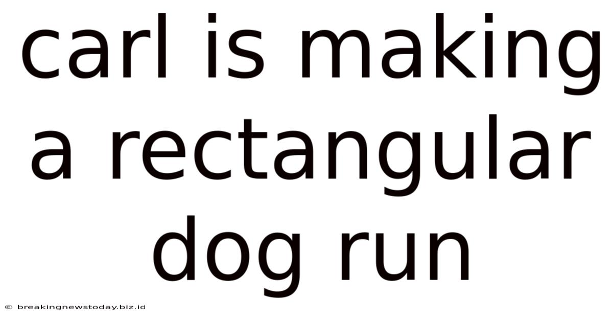 Carl Is Making A Rectangular Dog Run