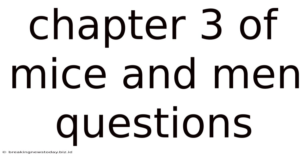Chapter 3 Of Mice And Men Questions