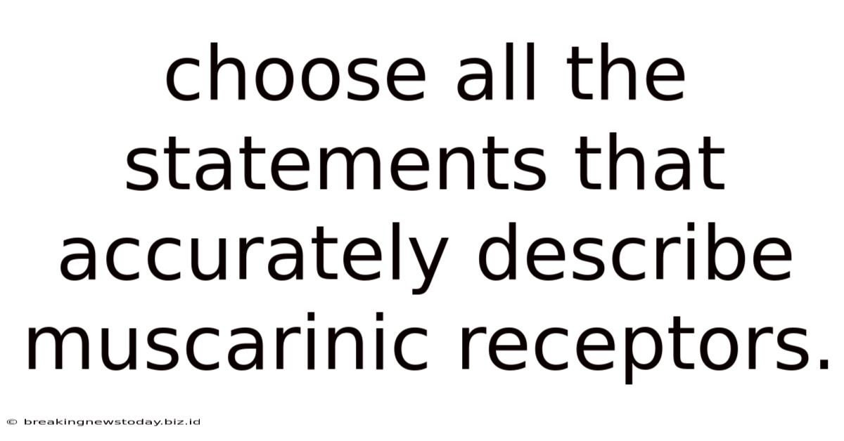 Choose All The Statements That Accurately Describe Muscarinic Receptors.