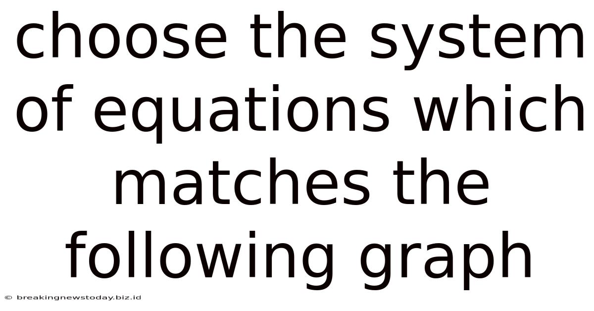 Choose The System Of Equations Which Matches The Following Graph