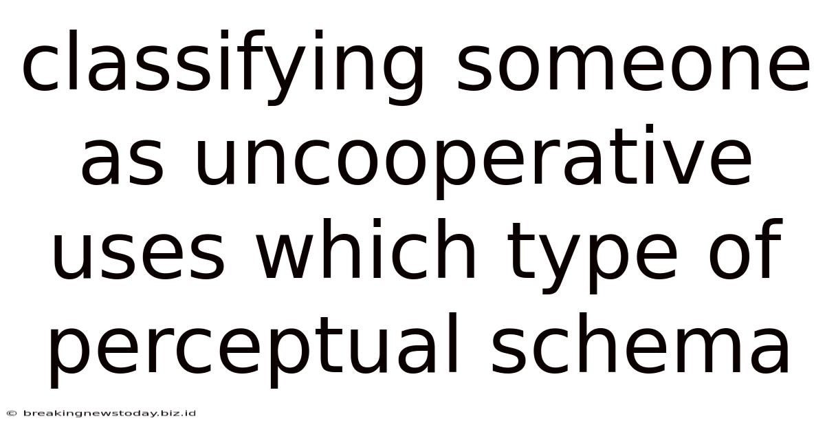 Classifying Someone As Uncooperative Uses Which Type Of Perceptual Schema
