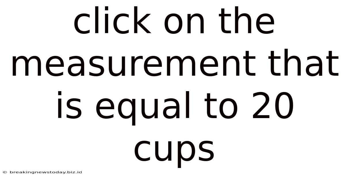 Click On The Measurement That Is Equal To 20 Cups