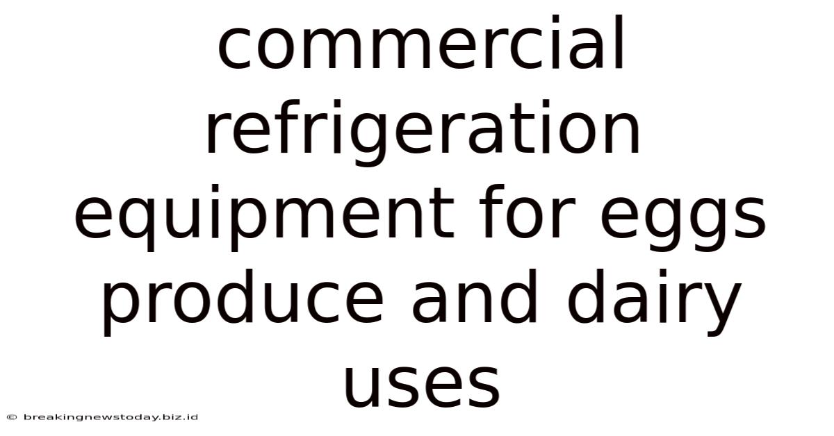 Commercial Refrigeration Equipment For Eggs Produce And Dairy Uses