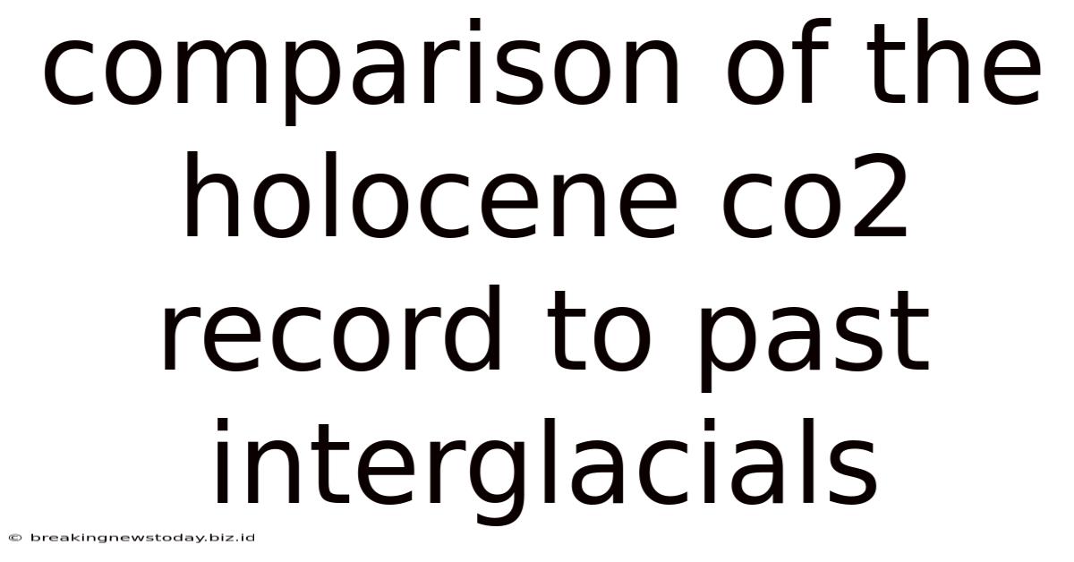 Comparison Of The Holocene Co2 Record To Past Interglacials