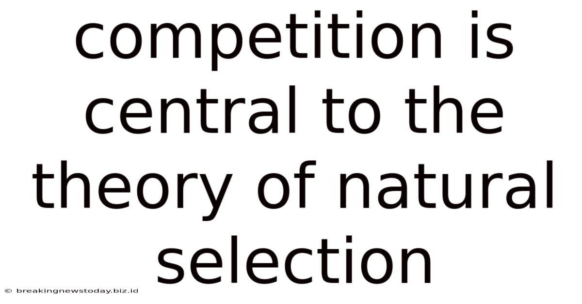 Competition Is Central To The Theory Of Natural Selection