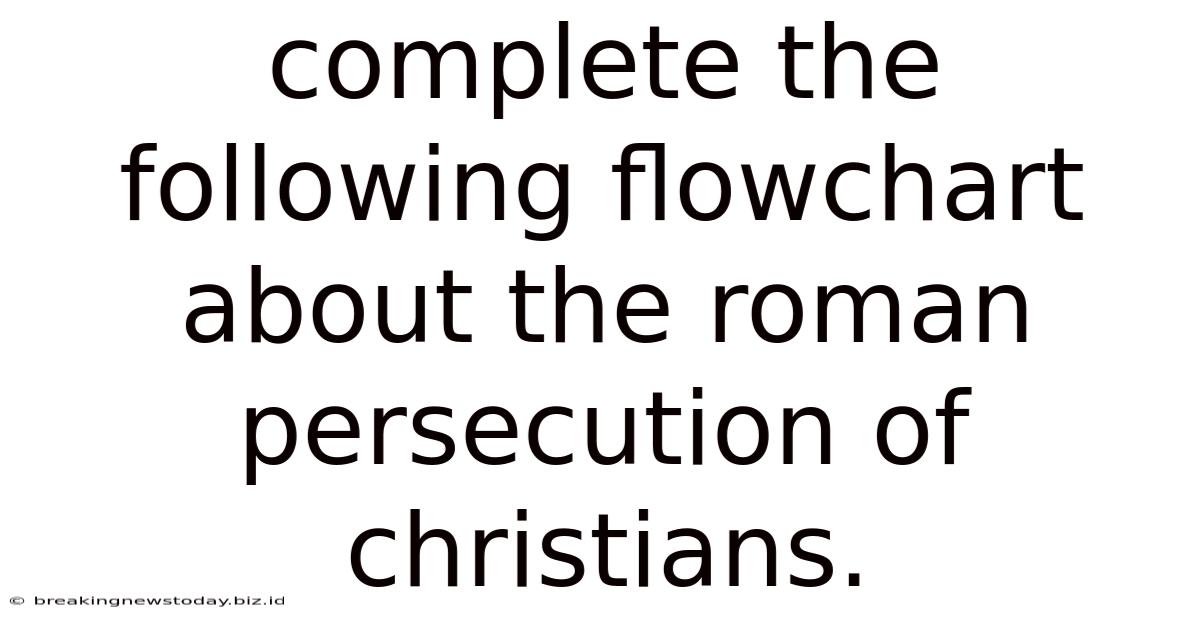 Complete The Following Flowchart About The Roman Persecution Of Christians.