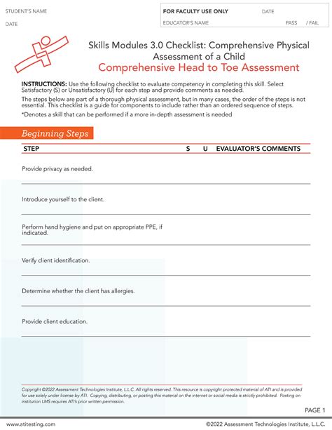 Comprehensive Physical Assessment Of A Child Posttest