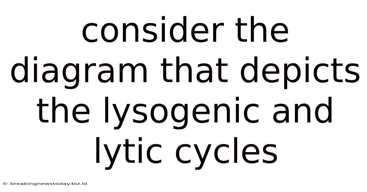 Consider The Diagram That Depicts The Lysogenic And Lytic Cycles