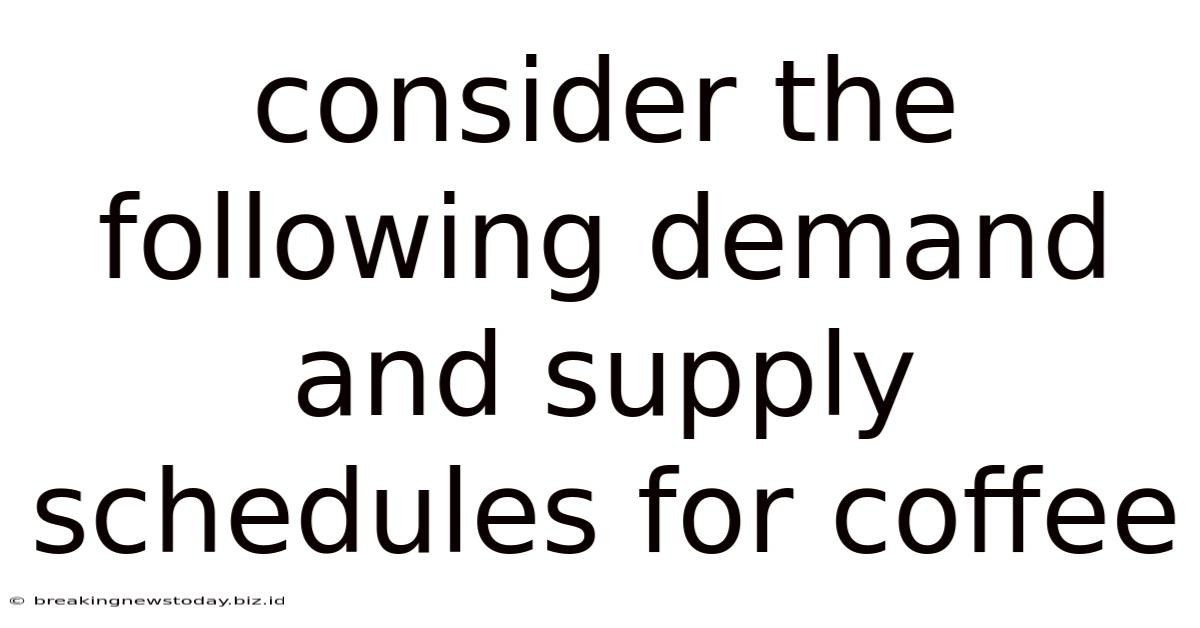 Consider The Following Demand And Supply Schedules For Coffee