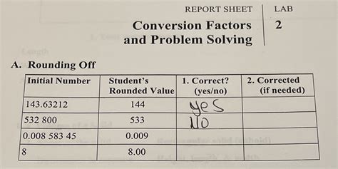 Conversion Factors And Problem Solving Lab 2 Report Sheet Answers