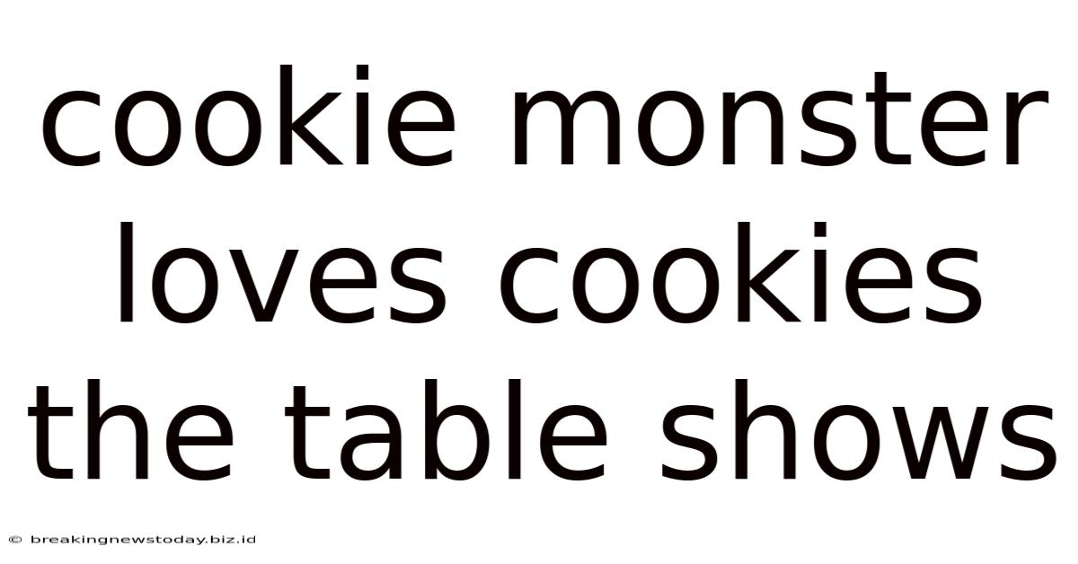 Cookie Monster Loves Cookies The Table Shows